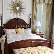 美式复古家具实木双人床现代简约卧室柱子床新古典欧式皇帝床定制