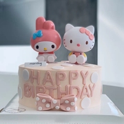 hellokitty凯蒂猫蛋糕装饰摆件儿童女孩，卡通可爱kt猫生日烘焙插件