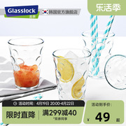 glasslock创意玻璃水杯餐厅钢化透明耐热家用套装果汁茶饮品杯子