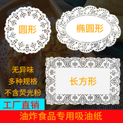 圆形花底纸吸油纸 椭圆蕾丝花边纸垫 油炸烘焙纸 7.5寸 8.5寸白色