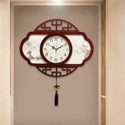 新中式古典木挂钟客厅复古中国风，钟表家用静音时钟，创意石艺术(石艺术)英钟