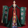 中国风成人模特大气创意走秀高端演出服舞台古装主持人拖尾礼服女