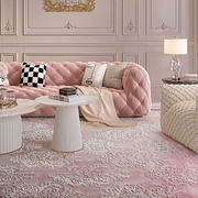 法式立体婚床地毯轻奢新古典(新古典)羊毛客厅，粉红色卧室提花高端定制