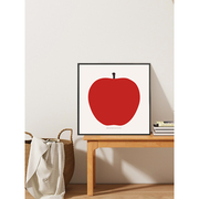 多巴胺红苹果客厅装饰画高级感简约木框餐厅挂画水果卧室床头壁画