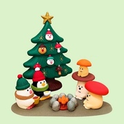 圣诞节礼物ins圣诞节老人雪人ZAKKA日式猫蘑菇森林的圣诞舞会摆件