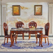 欧式餐桌长方形饭桌大理石桌子家用客厅奢华一桌六椅餐厅实木家具