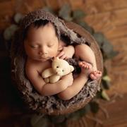 新生儿摄影帽子婴幼儿针织毛线帽 宝宝拍照满月道具毛线帽子