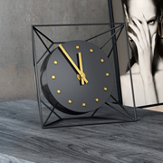 几何创意钟表摆件桌面家用卧室床头静音座钟客厅6寸小型台钟时钟