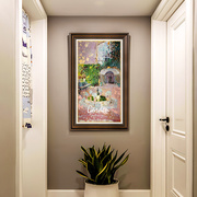 入户玄关装饰画美式风格挂画复古风景，油画欧式壁画楼梯走廊壁画