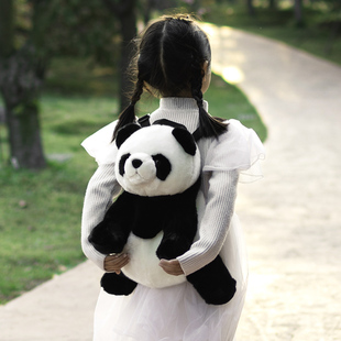 可爱花花仿真大熊猫公仔，背包儿童背包幼儿园宝宝，书包男女童1-3岁