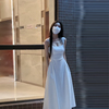 纯欲风礼服白色吊带连衣裙女夏2024法式小众收腰显瘦气质长裙
