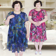 夏季加肥大码连衣裙女时尚韩版高弹力女裙，200斤宽松中老年妈妈裙