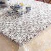 a4欧k式水溶蕾丝餐桌布，纯色满工茶几布镂空(布镂空)台布白色米色钢琴盖布
