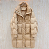 欧洲站立领中长款宽松羽绒服女23冬季韩版休闲时尚白鸭绒外套