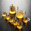 耐热玻璃功夫茶具套装家用泡，茶器透明茶杯红茶壶茶壶瓷牌茗锤纹