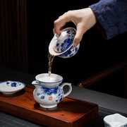 销青花瓷茶具套装家用整套陶瓷功夫茶具德化白瓷泡茶器盖碗茶杯厂