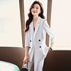 高级感白色西装外套女春夏2023韩版时尚气质职业装西服两件套