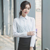 学生衬衣女2022韩版修身长袖白色雪纺衬衫女职业装工作服正装