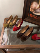 zachpeng红色芭蕾鞋蝴蝶结瓢鞋奶奶，鞋超软单鞋，女做旧复古小红鞋