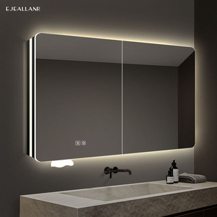 智能浴室镜柜挂墙式太空铝洗手间卫浴镜柜单独带灯卫生间镜子壁挂