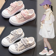 女童鞋2024春秋儿童老北京运动帆布鞋中大童女孩粉色软底布鞋