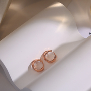 玫瑰金耳圈高级感耳环，小巧精致防过敏耳饰女时尚气质耳扣2023