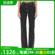 Moschino女裤时尚潮流女牛仔裤阔腿休闲裤黑色03263238