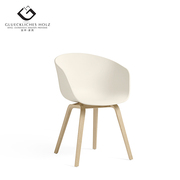 北欧塑料餐椅现代简约靠背餐厅家用经济个性时尚实木椅子设计