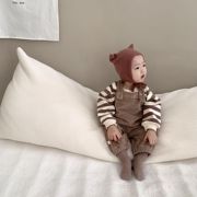 Sissikids 婴幼儿潮流外出服秋冬装韩版宽条加厚卫衣背带裤套装