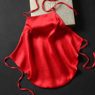 夏季护肚子肚兜女吊带红色古代大码真丝舒适薄款双层纯色成人内衣