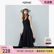 KBNE连衣裙女吊带裙黑色连身裙2024夏季茶歇法式小个子小黑裙