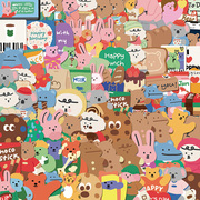 韩国dailylike卡通动物贴纸ins风小熊恐龙高级感贴画手机壳diy帖