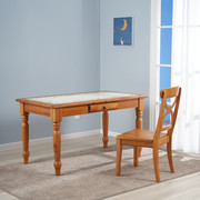 欧式实木客厅桌子简约休闲地中海餐桌饭桌长方形家用餐椅办公椅子