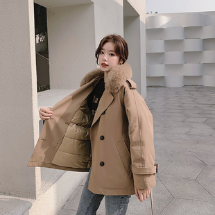 冬季棉袄年韩版短款女装冬装，时尚工装外套派克，斗篷型棉衣棉服