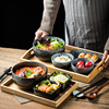 日式一人食陶瓷碗盘餐具用碗碟，筷盘单人早餐套装面碗家用商用饭店