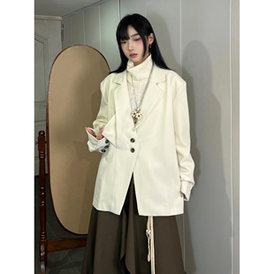 fg721原创设计感小众西装外套，女秋冬加厚lemaire风高级感风衣