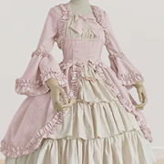 洛丽塔拖尾公主裙绿色礼服甜美欧式宫廷贵族裙子大码成人复古粉色