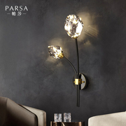 帕莎全铜水晶壁灯轻奢创意，卧室床头现代楼梯2024客厅墙壁灯具