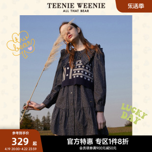 TeenieWeenie小熊奥莱两件套连衣裙甜美娃娃领气质裙子女秋款套装