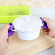 厨房用硅胶隔热手指套，加厚耐高温防烫手套，微波炉烤箱取碗盘碟夹子