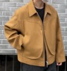 Veilga Seoul 小众独立裁剪解构纯色姜黄色拉链夹克外套男女同款