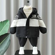 男童棉服冬季2023洋气儿童，加厚中长款羽绒棉袄，潮宝宝棉衣外套