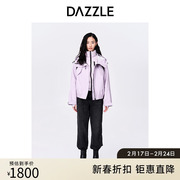 dazzle地素奥莱秋冬紫色两件套修身户外短款羽绒服外套女