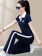 运动服套装女夏装短袖长裤，搭配一整套韩系时尚洋气时髦休闲两件套