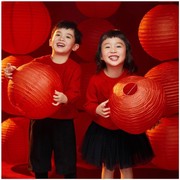 儿童新年喜庆摄影中国风拍照道具，红灯笼装饰摆件古装拍摄折叠灯笼
