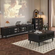 美式电视柜2023简约现代客厅小户型法式复古茶几电视机柜组合