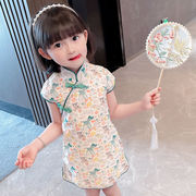女童旗袍夏款宝宝夏装中国风复古改良儿童洋气旗袍小童连衣裙