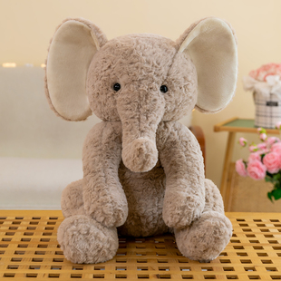 安抚大象抱枕靠垫坐姿卡其色小象公仔毛绒玩具布娃娃玩偶床上女孩