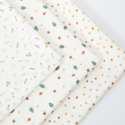 韩国进口有机纯棉30s平纹可爱圣诞花草柔软婴儿宝宝服装床单面料