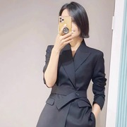 黑色高级感西装套装女春秋时尚修身气质通勤正装工作服职业气质女